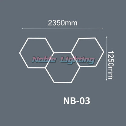 DecorBites™ Geometric LED Lights for Exhibition Car Detailing Garage Workshop - Polygonal Snowflake Theme