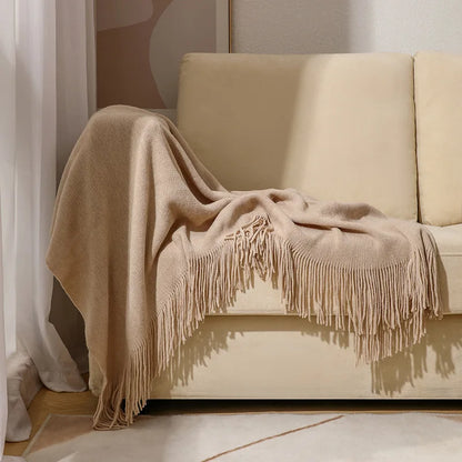 Decorbites™ Gestrickte Nordische Sofadecke - Weiche Wollmischung Bettrandtuch für Hotel-Schlafzimmer-Dekoration