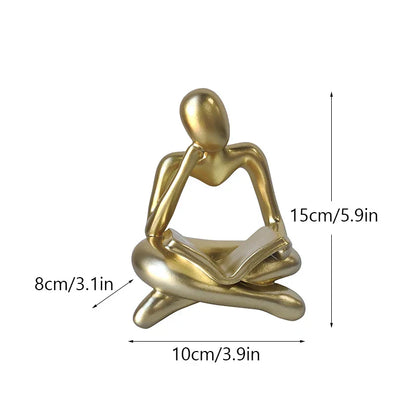 DecorBites™ Abstract Resin Book Figurines for Home Office Decor