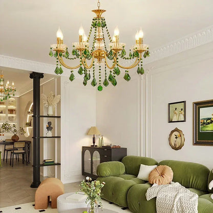 Decorbites™ Grüner Kristall-Lüster für das Wohnzimmer - Bohémien-Stil LED-Hängeleuchte