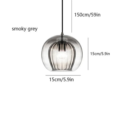 Nordic Glass Pendant Light in Amber or Clear