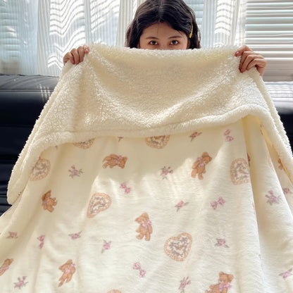 DecorBites™ Cozy Fleece Blanket | Multi-Use Office & Home Shawl | Soft & Warm Blanket