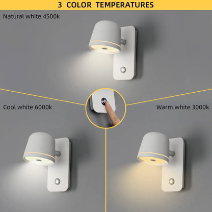 DecorBites™ Dimmable LED Wall Sconce with Adjustable Brightness and 3-CCT Rotation