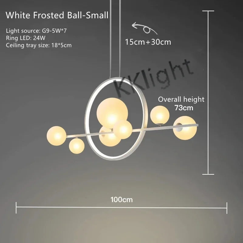 Decorbites™ Glasblasen-Kronleuchter: Moderne nordische LED-Hängeleuchte für Esszimmer und Küche
