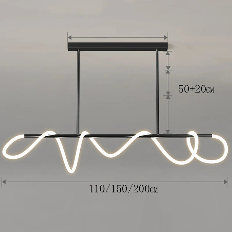 Modern Linear Brushed Stainless Pendant Light