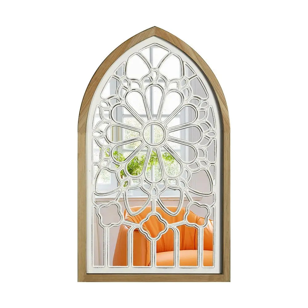 Wooden Gothic Wall Mirror