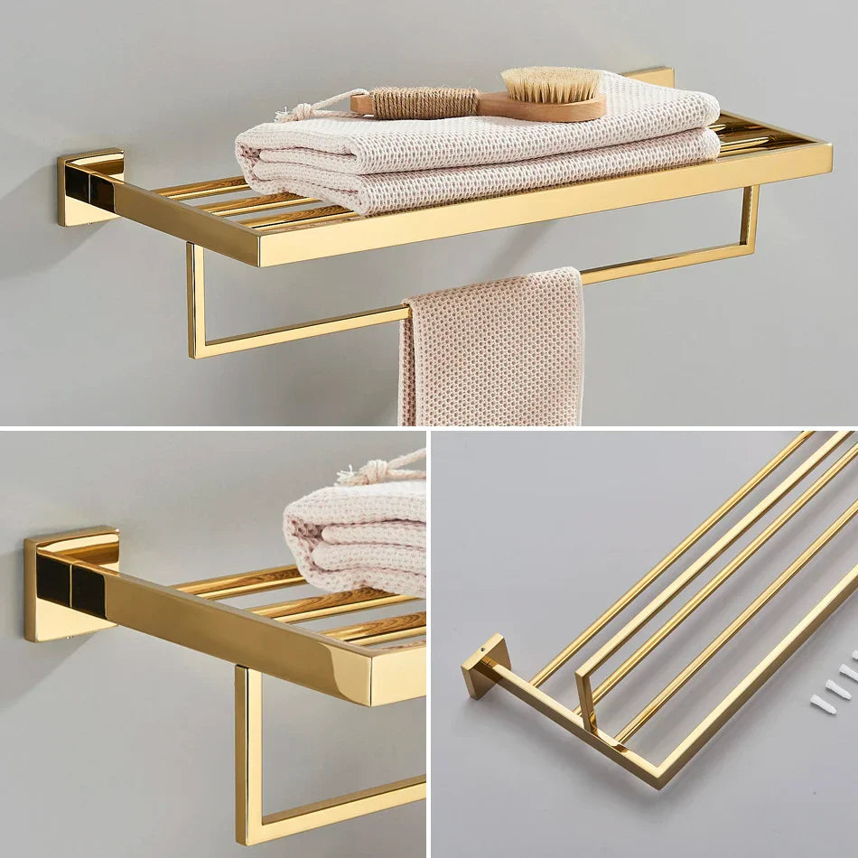Gold Copper Bath Set
