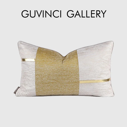 DecorBites™ Frosted Gold Satin Lumbar Pillow Covers - Luxe Sofa Cushion Cases