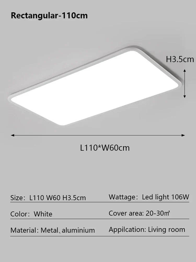 Decorbites™ LED-Deckenleuchte: Nordischer Stil Ultra-Dünne Quadratische Lampe für Wohnzimmer und Schlafzimmer