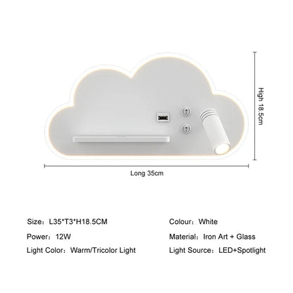 Decorbites™ LED-Bettlampe mit kabelloser Telefonladefunktion und USB, Multifunktions-Wandleuchte