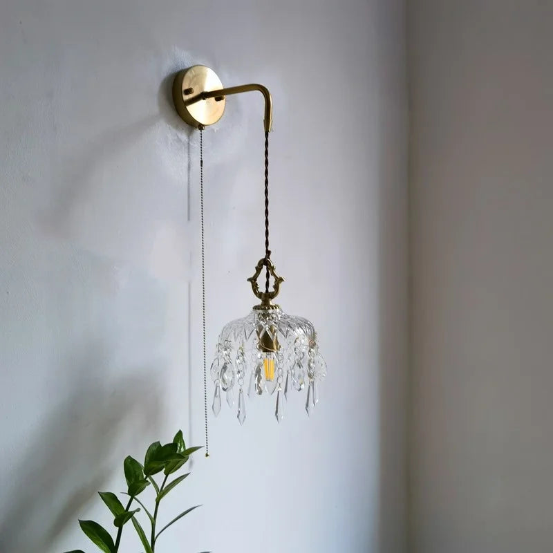 DecorBites™ Crystal Glass LED Wall Sconce - Luxury French Stair Light for Home Decor