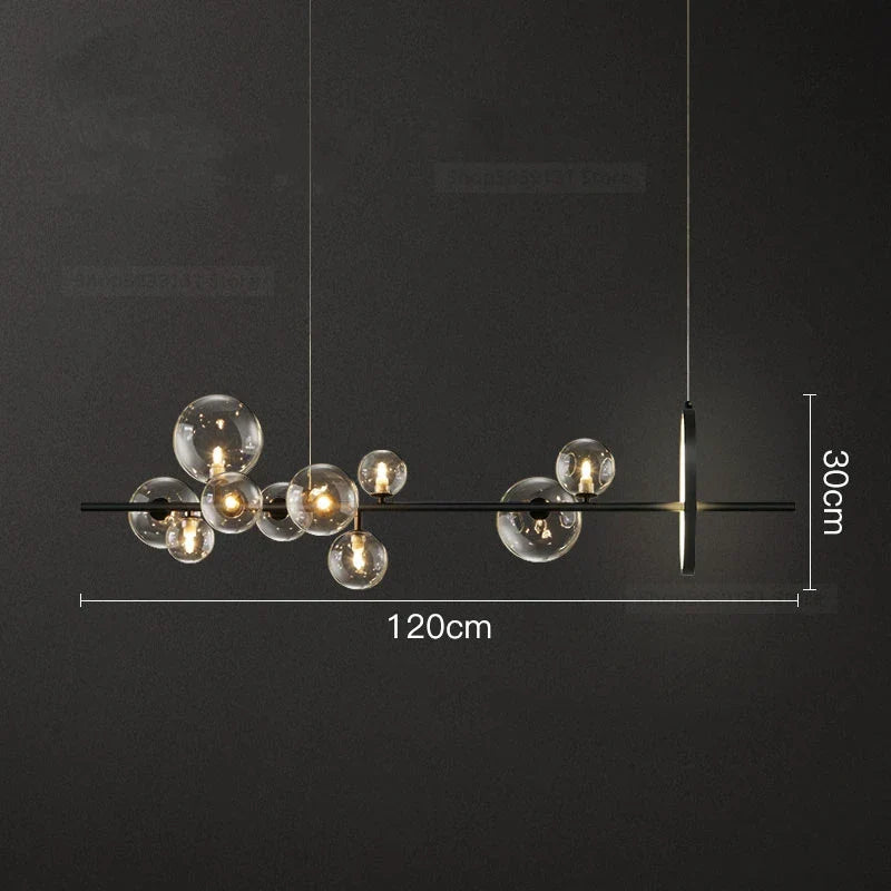 Decorbites™ Glasball-LED-Kronleuchter: Moderne lange Pendelleuchte für Wohnzimmer und Geschäft