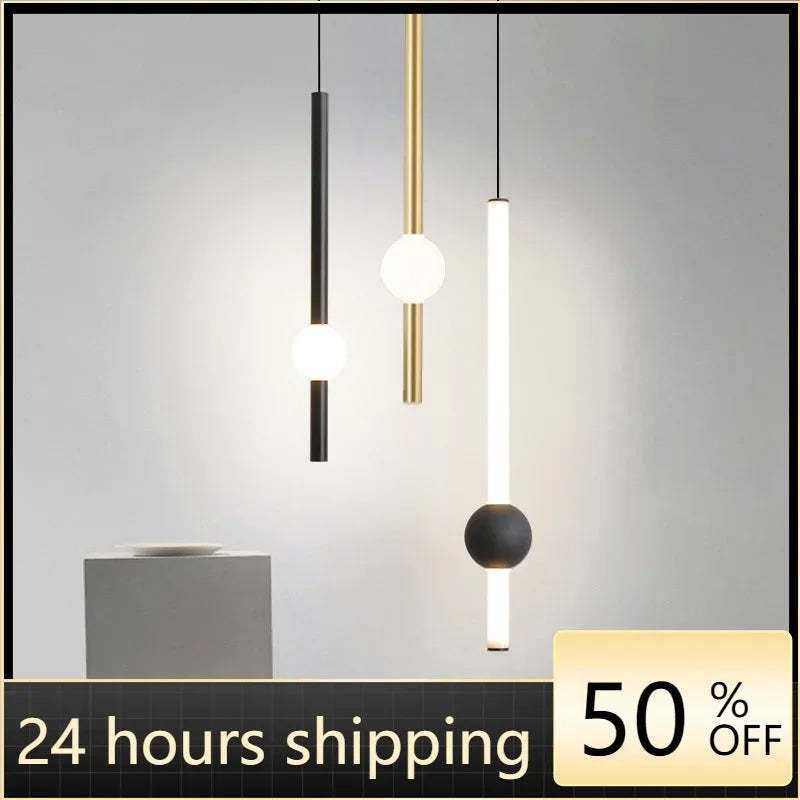 Decorbites™ Glasstab-Hängeleuchte - Moderne lange Hängelampe für Wohnzimmer, Schlafzimmer & Laden
