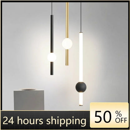 Decorbites™ Glasstab-Hängeleuchte - Moderne lange Hängelampe für Wohnzimmer, Schlafzimmer & Laden