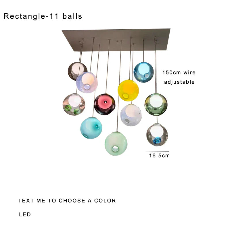 DecorBites™ Clear Glass Pendant Light Dimmable LED Luxury Hanging Lamp