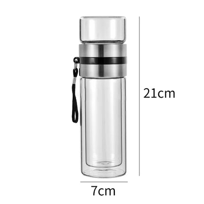 Decorbites™ Hochwertige Thermoglas-Wasserflasche mit Edelstahl-Isolierung