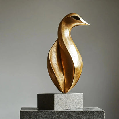 Decorbites™ Goldene Geometrische Tier-Skulptur Deko-Figur Ornament Abstraktes Harz-Handwerk