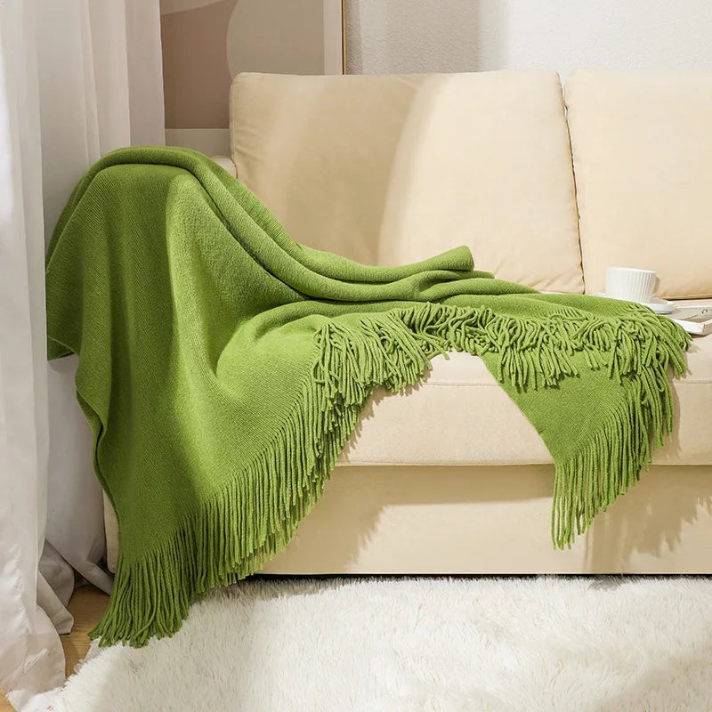 Decorbites™ Gestrickte Nordische Sofadecke - Weiche Wollmischung Bettrandtuch für Hotel-Schlafzimmer-Dekoration