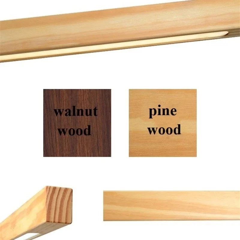 Decorbites™ Dimmbare Holz-Pendant-Lampe: Langer Streifen Minimalistisches Hängendes Innenbeleuchtung