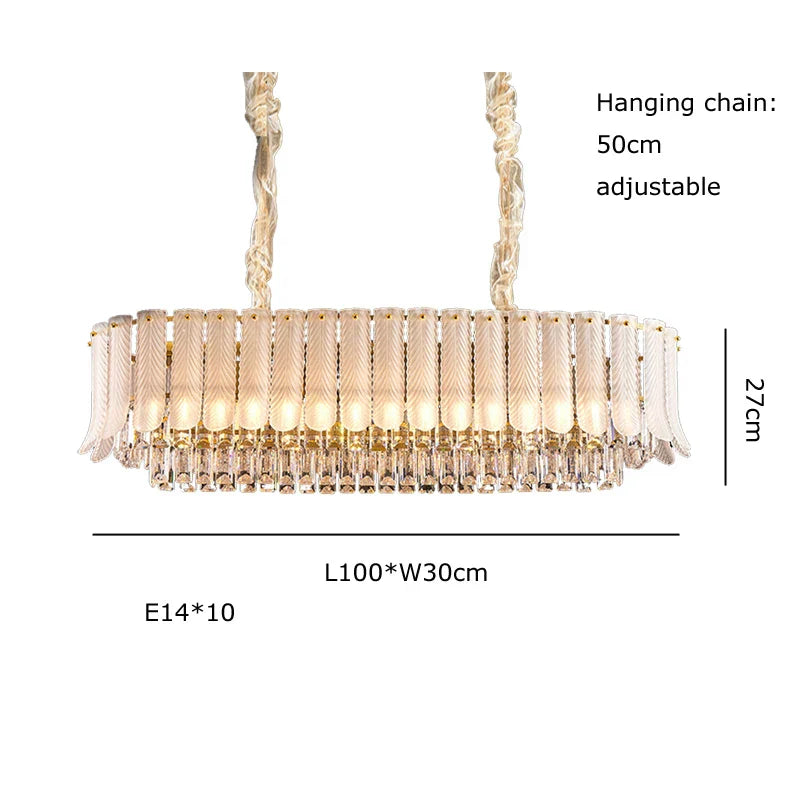 Decorbites™ Golden Crystal Kronleuchter: Postmoderne Luxus-Runde Kronleuchter für das Wohnzimmer