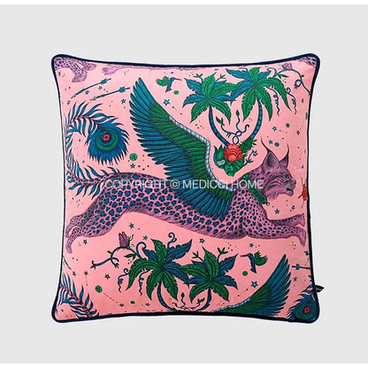 Decorbites™ Korallen-Luchs Samt Kissenbezug: Luxuriöses Mystisches Tierenthema für das Sofa