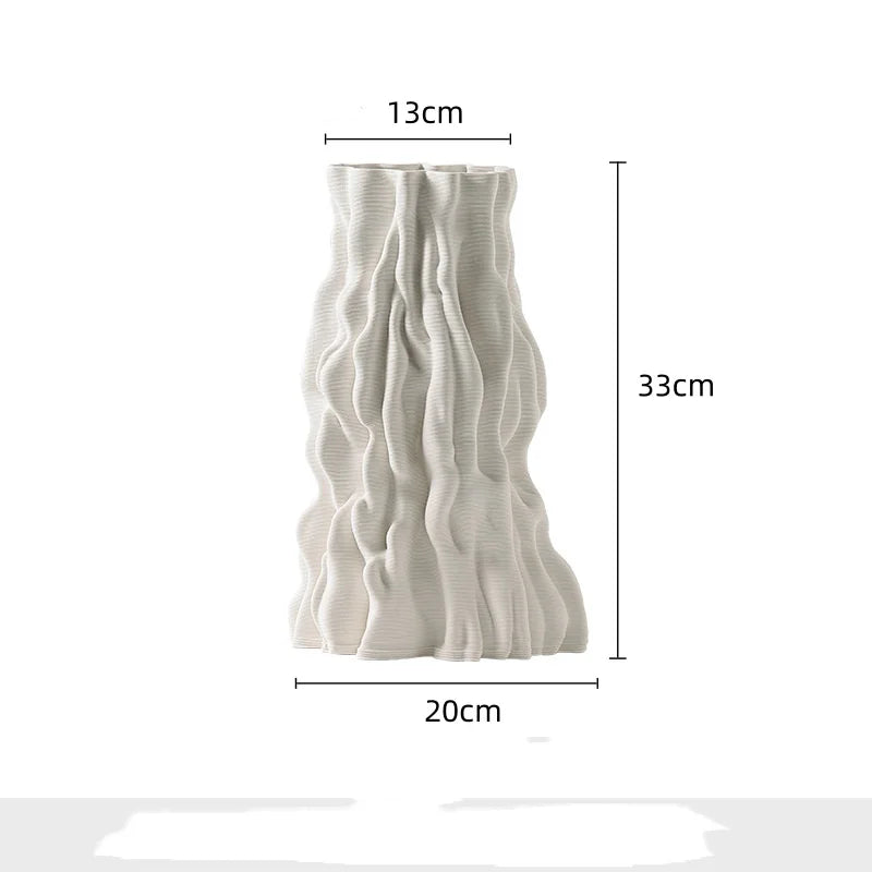 Decorbites™ Abstraktes unregelmäßiges Stammfalten-Keramikvasen für die Heimdekoration