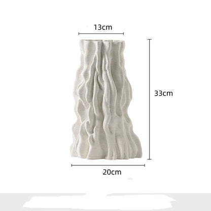 Decorbites™ Abstraktes unregelmäßiges Stammfalten-Keramikvasen für die Heimdekoration