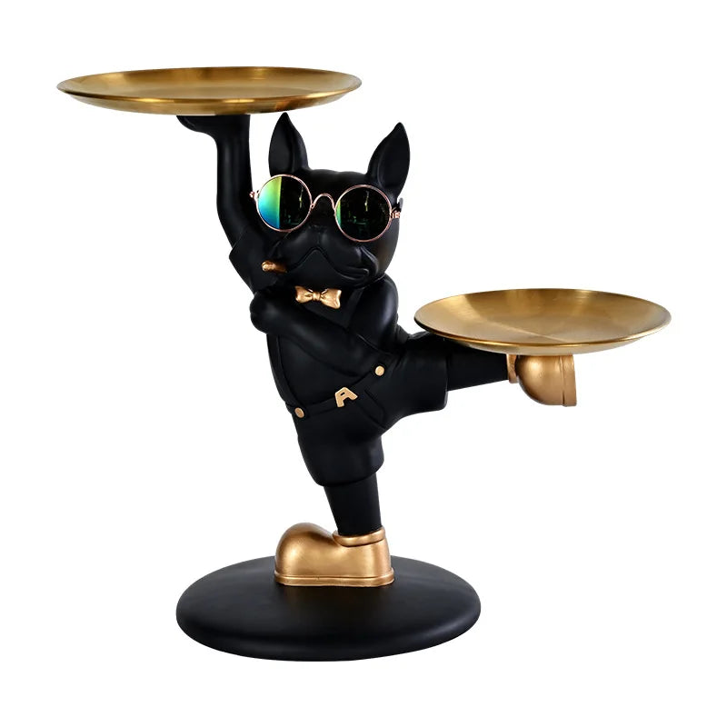 Decorbites™ Französischer Bulldogge Butler Dekoration: Hunde-Statue, Aufbewahrungsbox, Wohnungsornament Geschenk