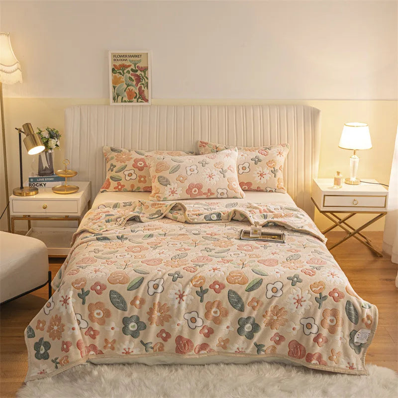 Decorbites™ Doppelseitige Karo-Fleece-Decke - Winteressentiell für das Schlafzimmer