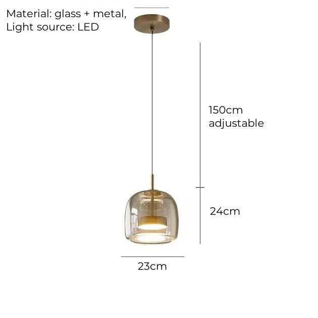 Nordisches Restaurant-Pendant-Licht, modernes Luxus-Bar-Tresen, Café-Nachttisch-Einzelkopf-Glas-Kunst-Lichtarmatur