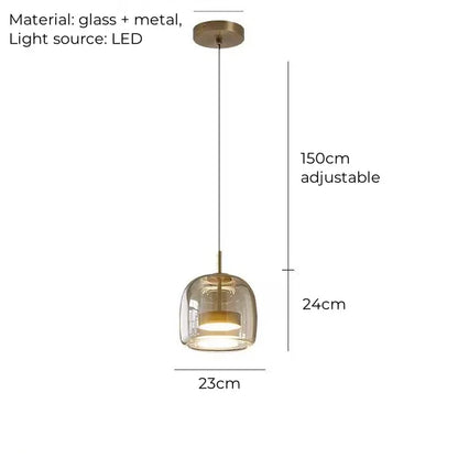 Nordisches Restaurant-Pendant-Licht, modernes Luxus-Bar-Tresen, Café-Nachttisch-Einzelkopf-Glas-Kunst-Lichtarmatur