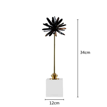 DecorBites™ Crystal Agate Handmade White Flower Home Decor Figurine