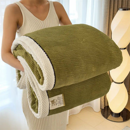 Decorbites™ Gemütliche Geschnitzte Samtdecke | Warm, Weich & Atmungsaktiv | Herbst Winter Sofabett Überwurf