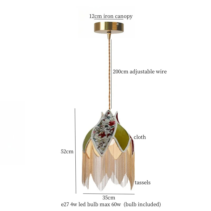 Decorbites™ Grüner Troddel-LED-Hängeleuchte - Amerikanische Vintage-Hängelampe für Zuhause und Café.
