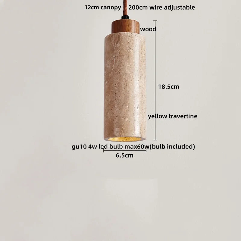 Decorbites™ Japanischer Stil LED-Hängeleuchten mit Holz-Baldachin und Zement-Lampenschirm