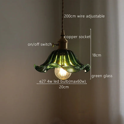 DecorBites™ Green Stripe Glass Pendant Lamp Fixture for Home Decor & Kitchen Lighting