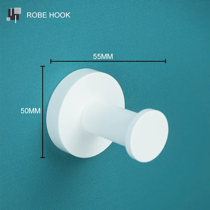 DecorBites™ Bathroom Accessory Set: Towel Rack, Toilet Brush, Paper Holder, Toothbrush Holder, Soap Tray