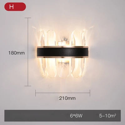 DecorBites™ Crystal Gold Stainless Steel LED Dimmable Wall Sconce