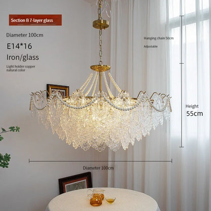 Decorbites™ Klar-Glas-LED-Kronleuchter: Moderner französischer Stil für Wohnzimmer, Schlafzimmer, Küche.