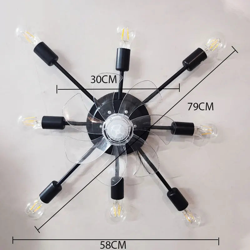 Decorbites™ Industrieller Deckenventilator mit Fernbedienung und LED-Lichtern