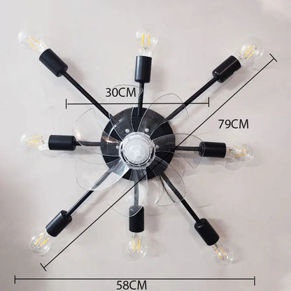 Decorbites™ Industrieller Deckenventilator mit Fernbedienung und LED-Lichtern