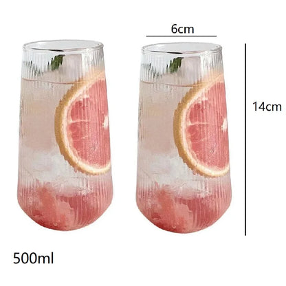 Decorbites™ Glas-Kaffeetassen-Set 500 ml - Retro transparente Teetasse - Trinkgefäß-Kollektion