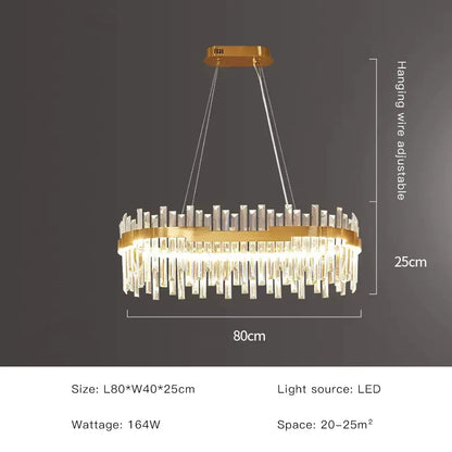 DecorBites™ Gold Full Spectrum Crystal Chandelier for Living, Dining & Bedroom