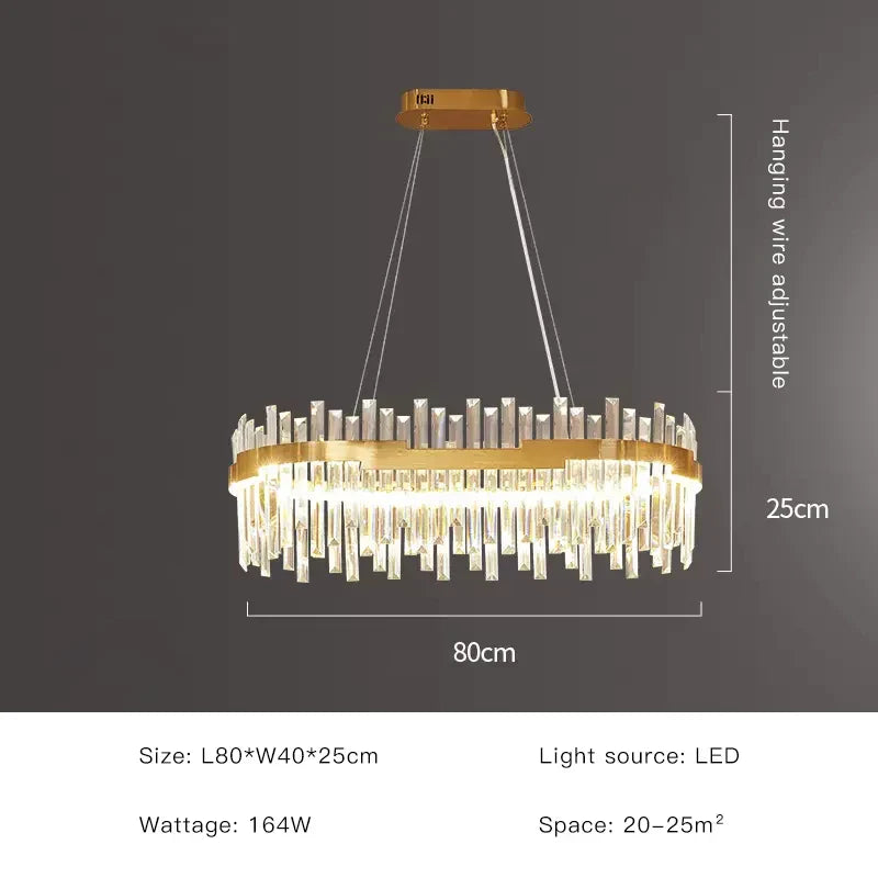DecorBites™ Full Spectrum Gold Crystal Chandelier: Modern Luxury for Living Room, Bedroom, Dining Room
