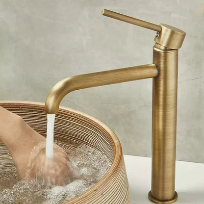 Tuqiu Antique Bathroom Faucet Brass Basin Faucet Sink Faucet Cold & Hot Water Mixer Sink Tap  Deck Mounted  Lavotory Faucet Tap