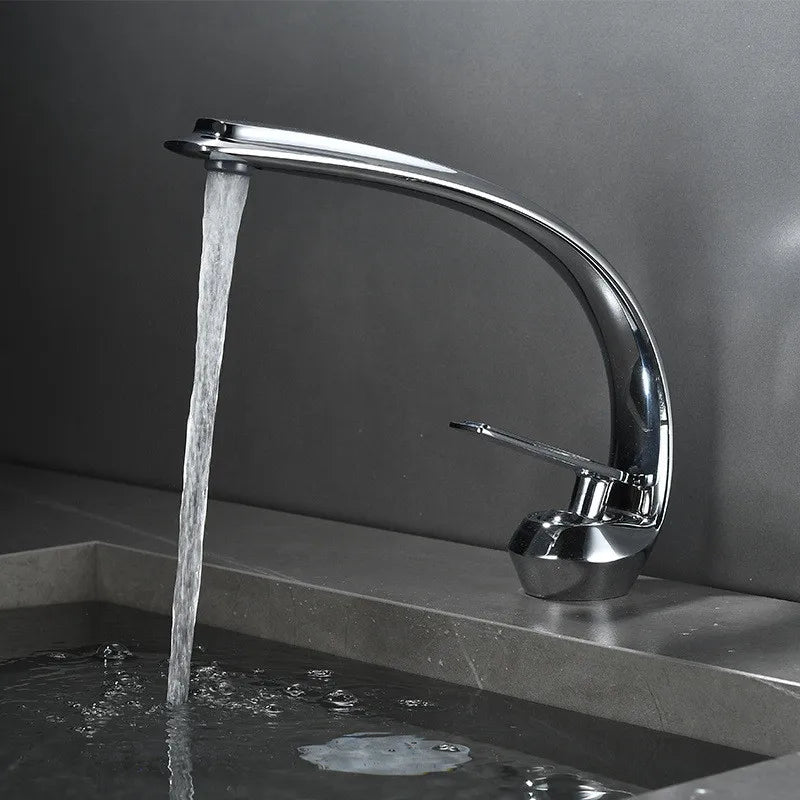 Gold Black Brass Faucet With Single Handle