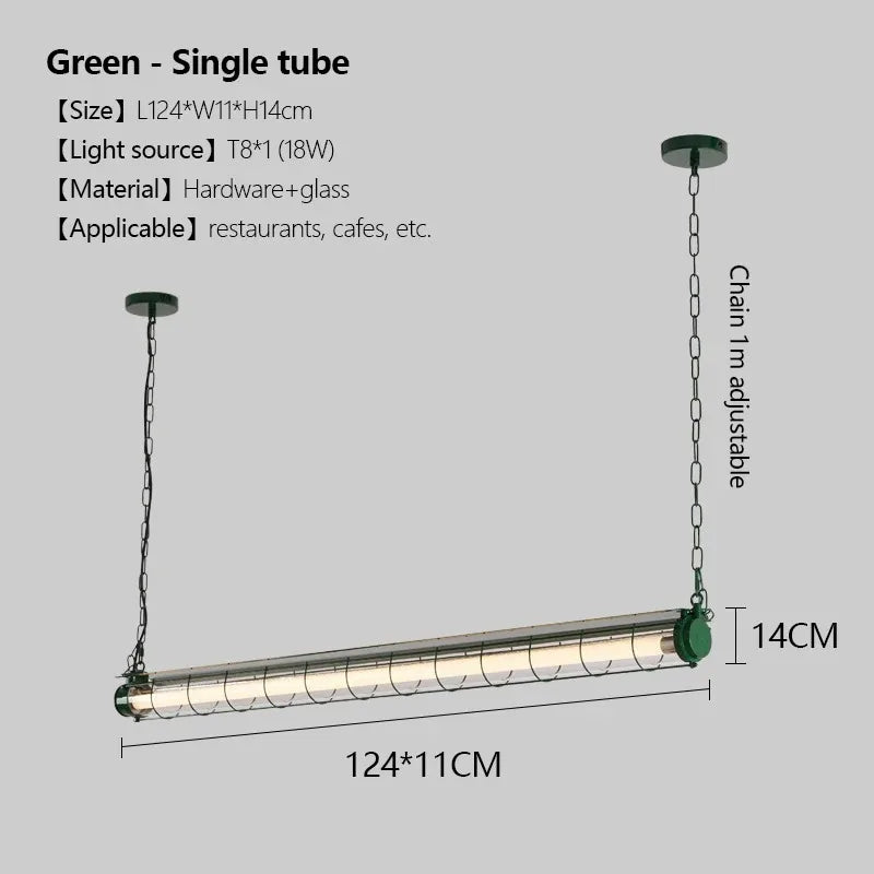 Retro Linear Glass Pendant Light In Polished Chrome