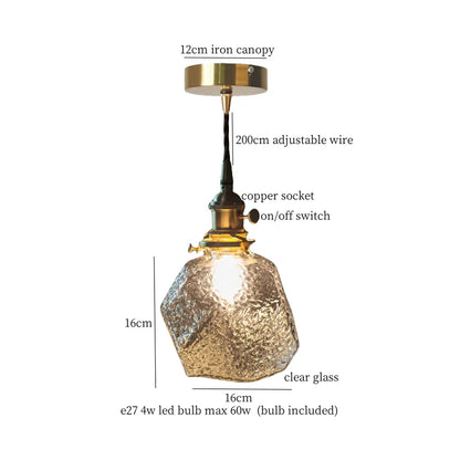 DecorBites™ Cracked Glass LED Pendant Light for Cafe Bar Kitchen Living Room