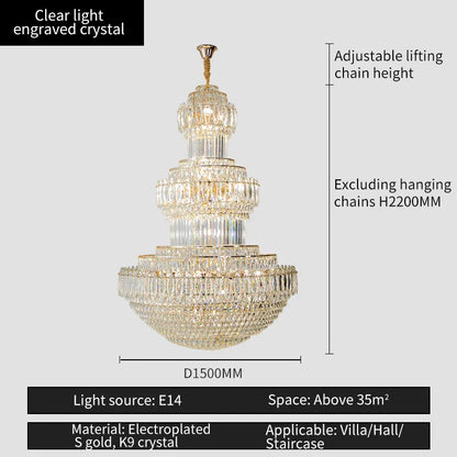 Decorbites™ Kristall-Duplex-Dekoratives Luxusbeleuchtung für Hotelfoyers und Wohnzimmer