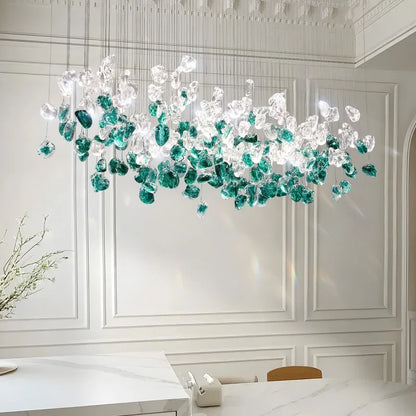 Decorbites™ Glas-Stein-Kronleuchter: Moderne Luxus-LED-Pendantleuchten für Esszimmer-Kunstdekoration
